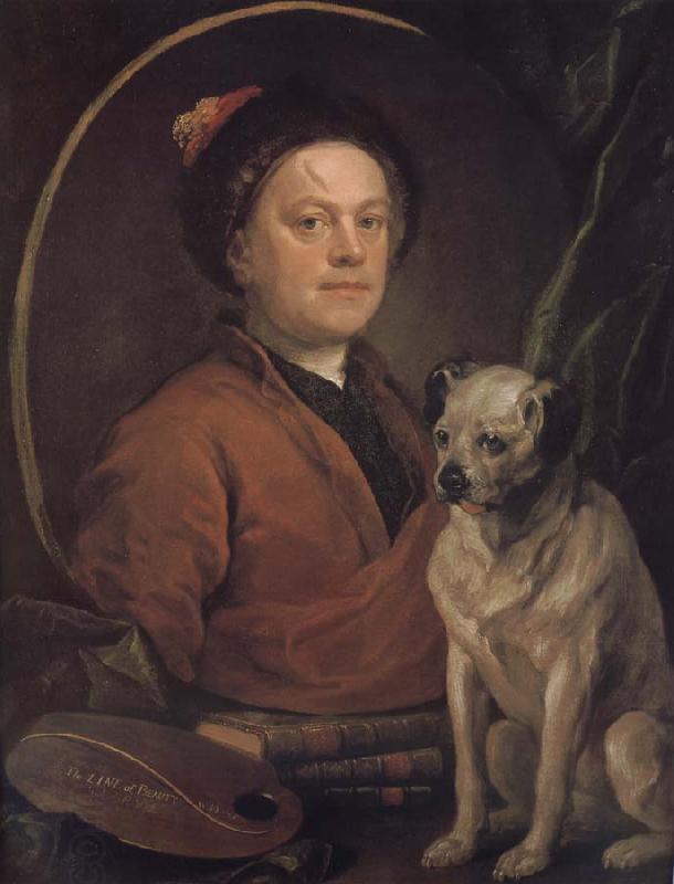 William Hogarth The artist and his dog China oil painting art